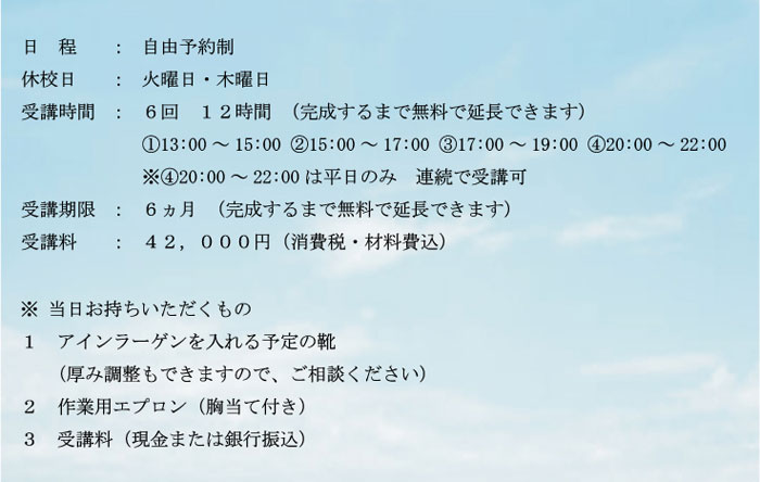 インソール1足コースの詳細